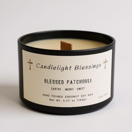 Blessed Patchouli Wood Wick Candle